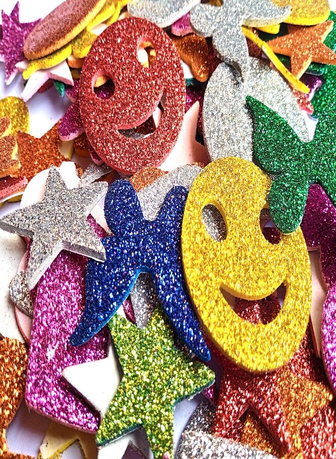 REDGE Sticker for Kids Craft Shapes Like Heart, Star, Flower, Smiley and Butterfly etc Set of 60